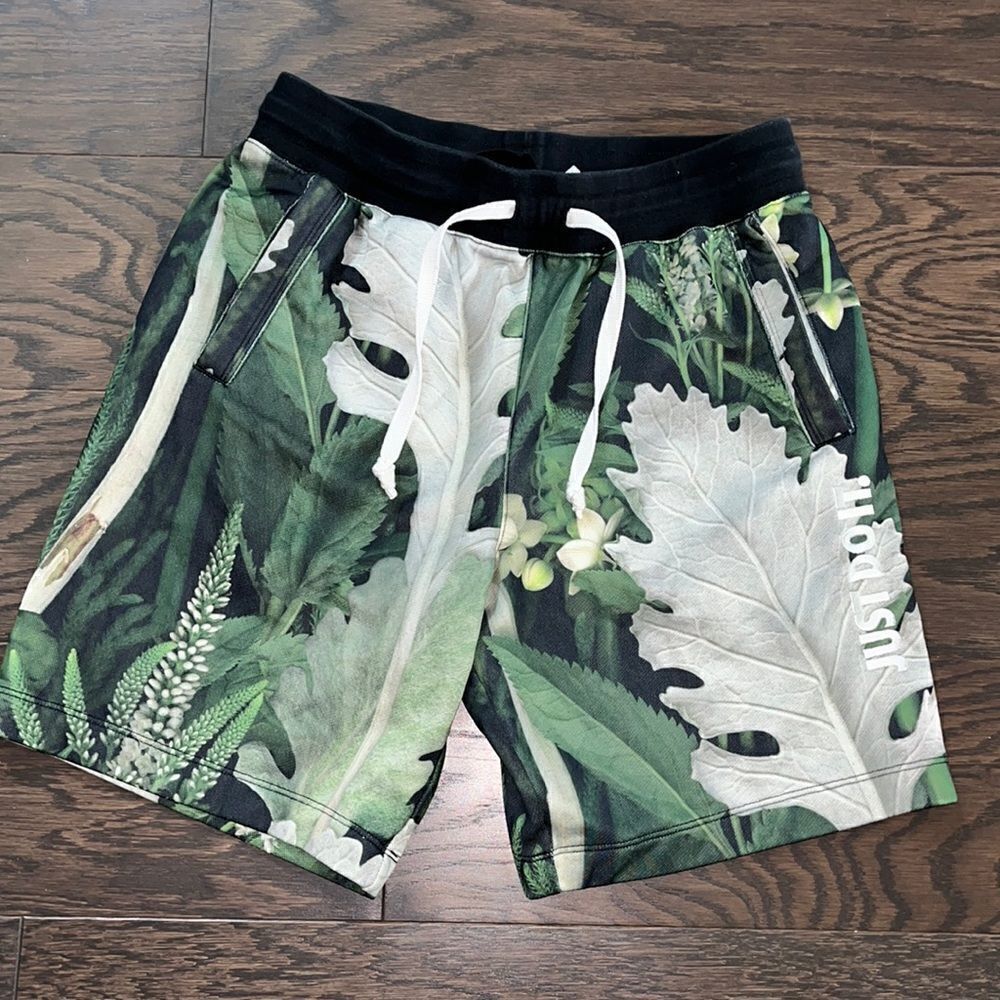 Nike Green Black men's sweat shorts french Terry JDI size S 3 pocket Just Do It